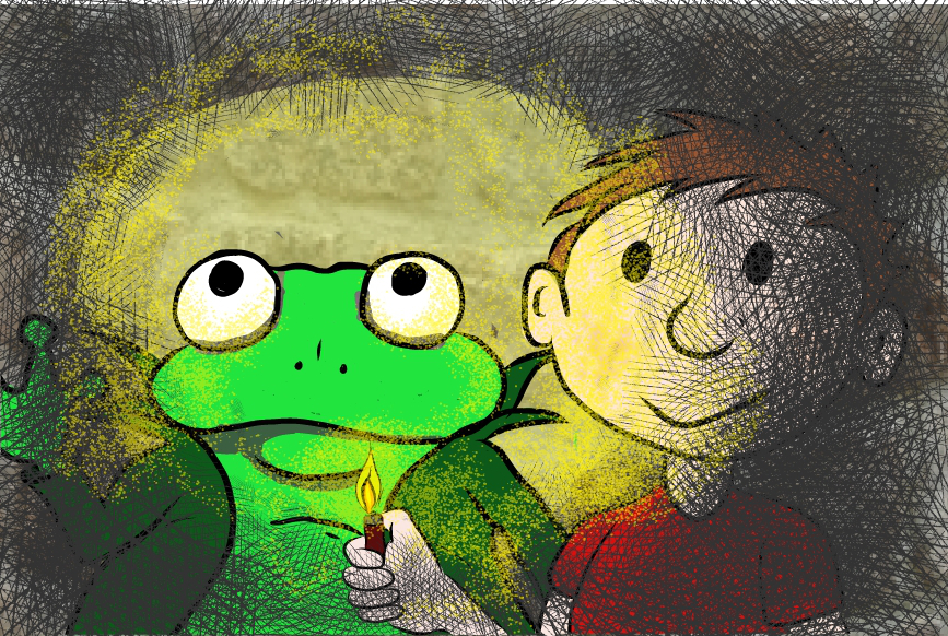 Felix und Frosch sitzen im Brunnen fest